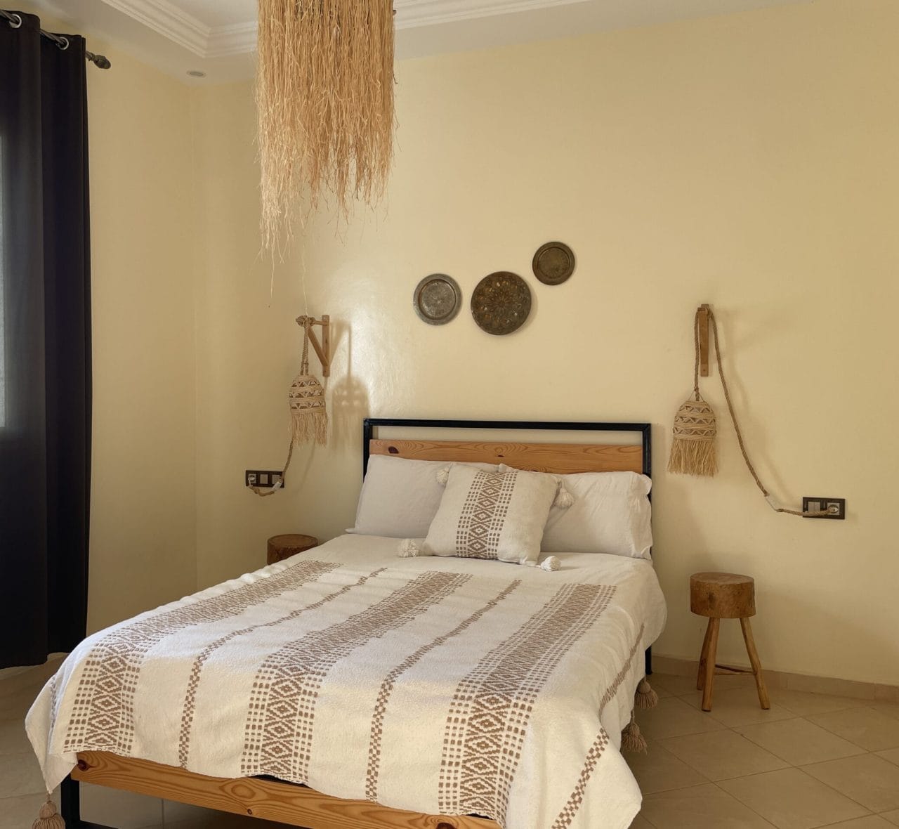 private double bed room Morocco surf yoga camp