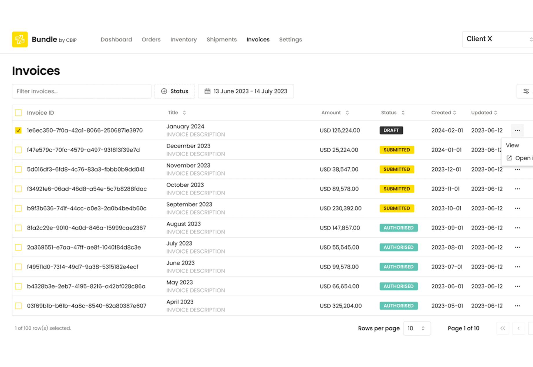 Track Invoices