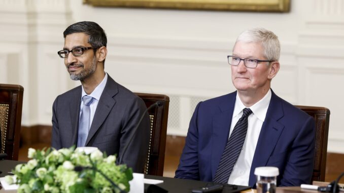 Apple shares rise after judge rules Google can continue preload deals in antitrust case