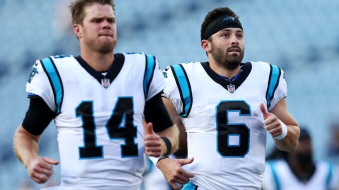 no-we-dont-ex-panthers-mayfield-darnold-wont-reminisce-on-carolina-days.jpg ‘No, we don’t’: Ex-Panthers Mayfield, Darnold won’t reminisce on Carolina days
