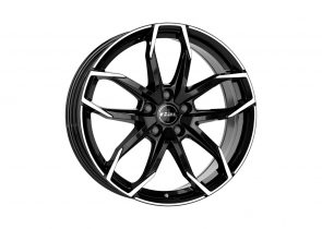 Felga aluminijska RIAL 6,5X16 5/100 ET47 (57,1) lucca crna sprijeda polirana LUC65647V73-1