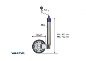 VALERYD potporni kotač 60mm cijev/čelična felga/puna guma 240x85mm 250kg 6659014