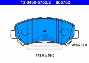 ATE disk pločice NISSAN 13.0460-5752.2 qashqai 2.0dci 07 ->