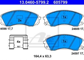 ATE disk pločice KIA 13.0460-5799.2 carnival 2.9crdi 06 ->