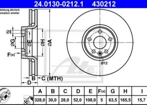 ATE disk ploča VOLVO 24.0130-0212.1 prednja, xc60 08->, d328/30