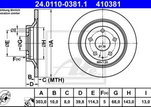 ATE disk ploča MAZDA 24.0110-0381.1 mazda cx-5 11->