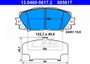 ATE disk pločice LEXUS 13.0460-5617.2 lexus ct 200 11->