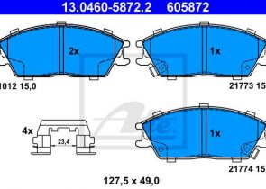 ATE disk pločice HYUNDAI 13.0460-5872.2 accent ii 00->05