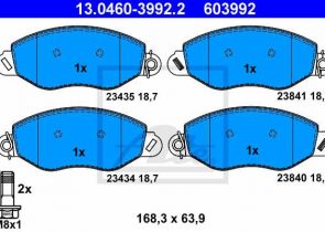 ATE disk pločice FORD 13.0460-3992.2 transit 00->06