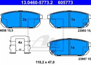 ATE disk pločice KIA 13.0460-5773.2 sorento (jc) 02->09
