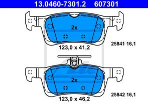 ATE disk pločice PEUGEOT 13.0460-7301.2 zadnje, 308 ii 13->