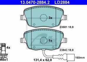 ATE disk pločice SEAT 13.0470-2884.2 cordoba iii (6l2) 02->09