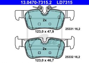 ATE disk pločice BMW 13.0470-7315.2 zadnje, x1 (f48) xdrive 20 d 14->ceramic