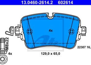 ATE disk pločice AUDI 13.0460-2614.2 zadnje, q7,a6 3.0 tdi quattro 18->