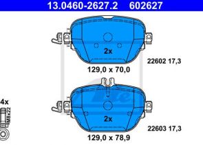 ATE disk pločice MERCEDES BENZ 13.0460-2627.2 zad e class w213 63amg 16->