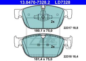 ATE disk pločice VOLVO 13.0470-7328.2 prednje, xc60,xc90 17 ->ceramic 18