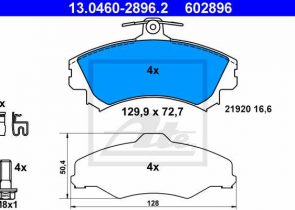 ATE disk pločice MERCEDES BENZ 13.0460-2896.2 smart forfor 1.1 04 ->