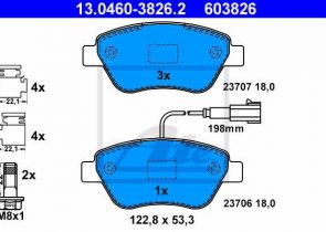 ATE disk pločice FIAT 13.0460-3826.2 stilo 1.6 16v 01 ->
