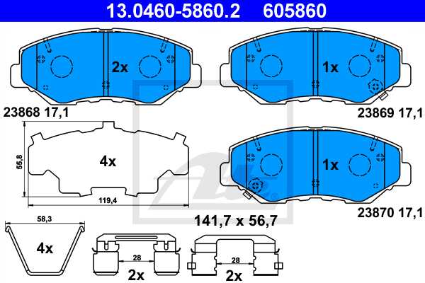 ATE disk pločice HONDA 13.0460-5860.2 cr-v 2.2cdti 02 ->