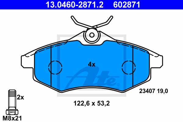 ATE disk pločice CITROEN 13.0460-2871.2 c-3 1.4hdi 02 ->