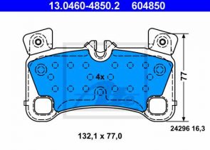 ATE disk pločice VW 13.0460-4850.2 zadnje, touareg 3.0 v6 tdi 10 ->za disk 358mm