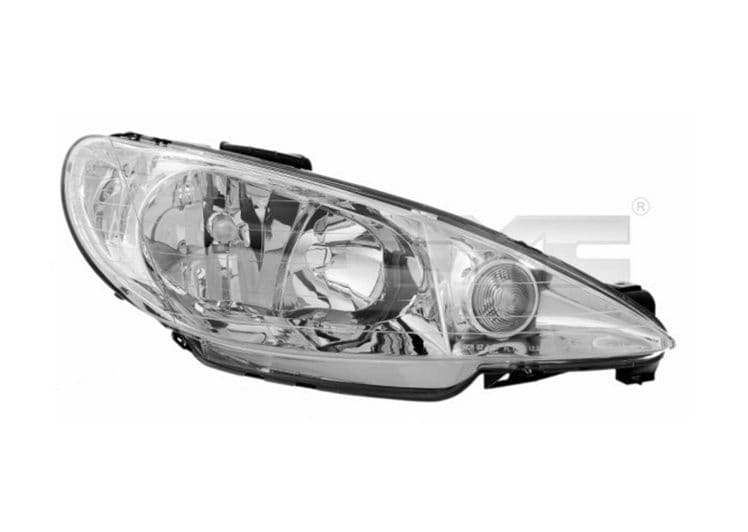 Far PEUGEOT 206 lijevi -11/05 H7/H7 prozirni 20-6156-05-2