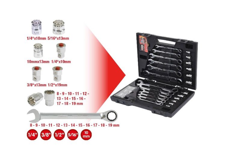 KS TOOLS set kombiniranih ključeva račna sistem + bitovi nasadni, 30-dijelni – 503.4960