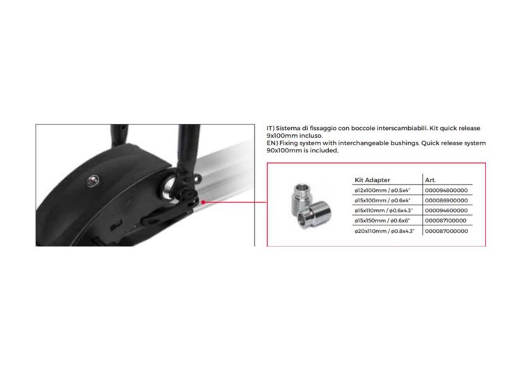 MENABO adapter 9×100 set za pričvršćivanje osovine za Pro Tour nosač bicikla 000086800000