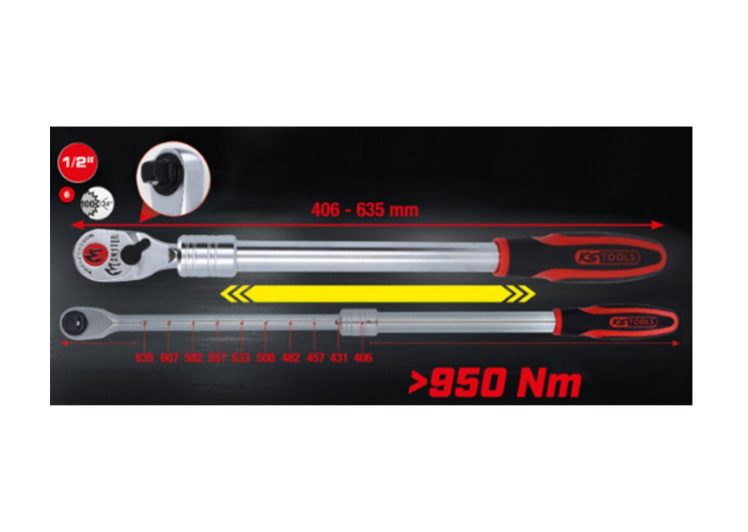 KS TOOLS 1/2″ monster teleskopska čegrtaljka, 100 zuba 935.1285