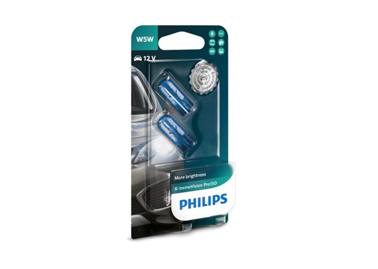 žarulja PHILIPS w5w 12v 5w 12961xvpb2 w2,1×9,5d x-tremevision pro150 blister 2/1