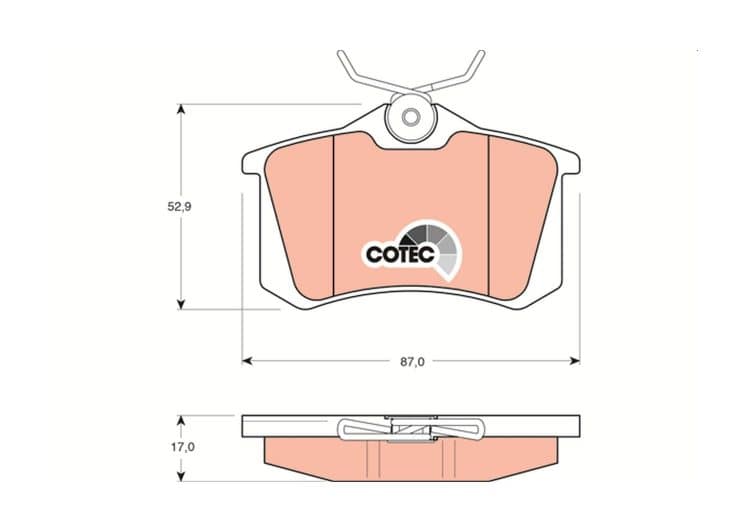 Disk pločice TRW VW GDB1330 ZAD.A-3 1.8 96 ->17MM