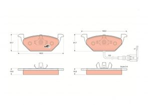 Disk pločice TRW VW GDB1386 GOLF,A-3 1.9TDI 96-03 S INDIKATOROM