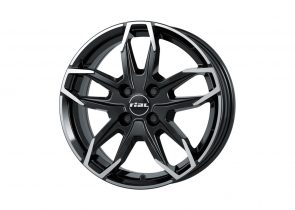 felga aluminijska RIAL 6,5x16x4/108 et32 (65,1) lucca crna prednja polirana
