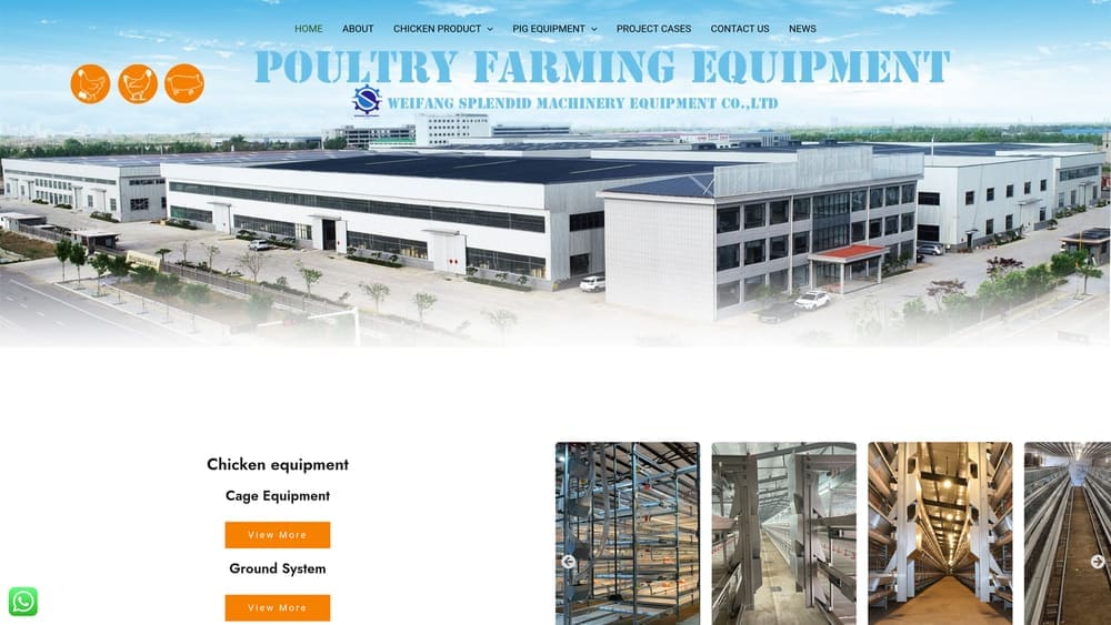 Screenshot of Weifang Splendid Machinery Equipment website