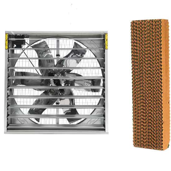 evaporative cooling pad system poultry house