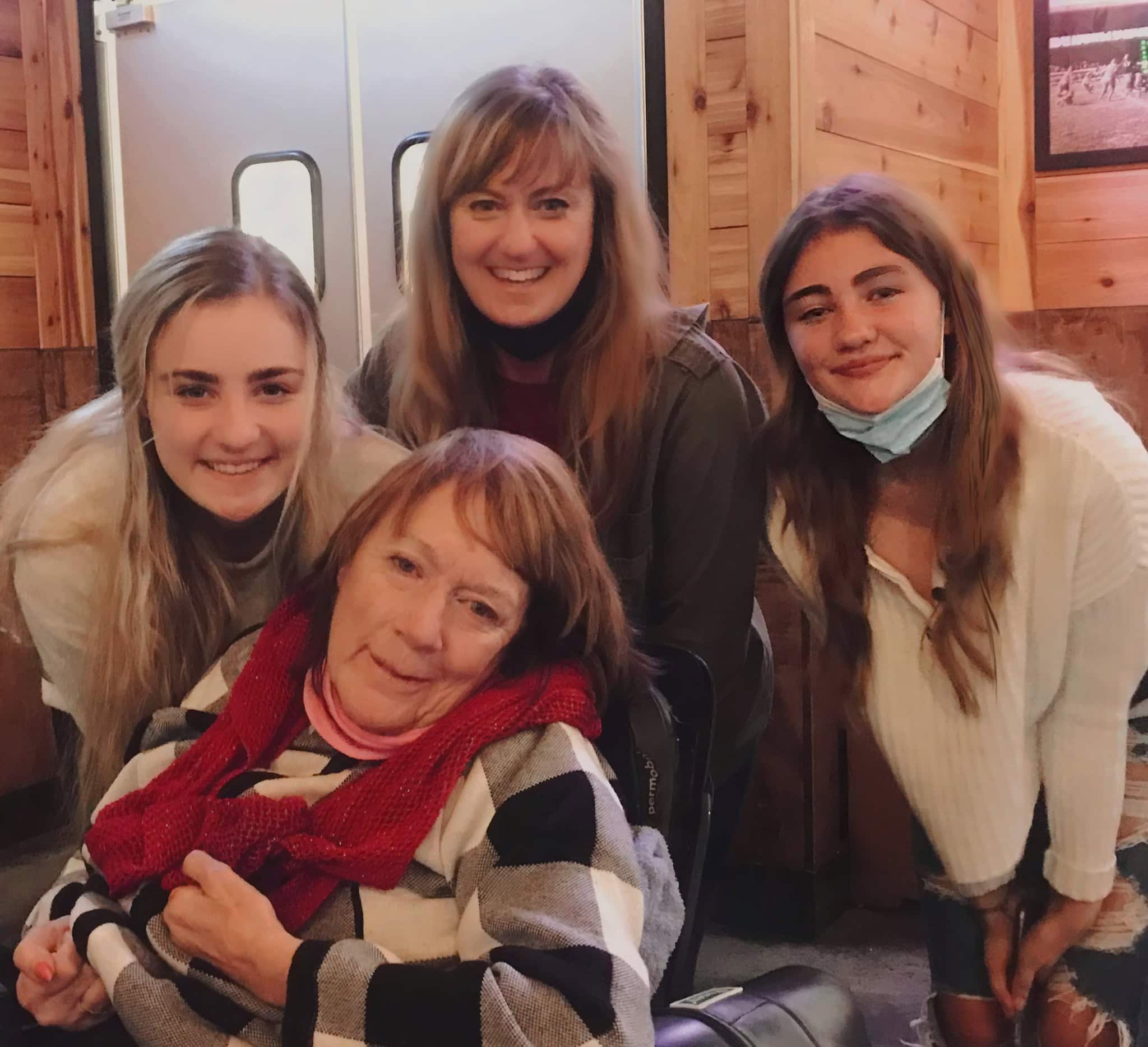 Christy with her mother and her three daughters