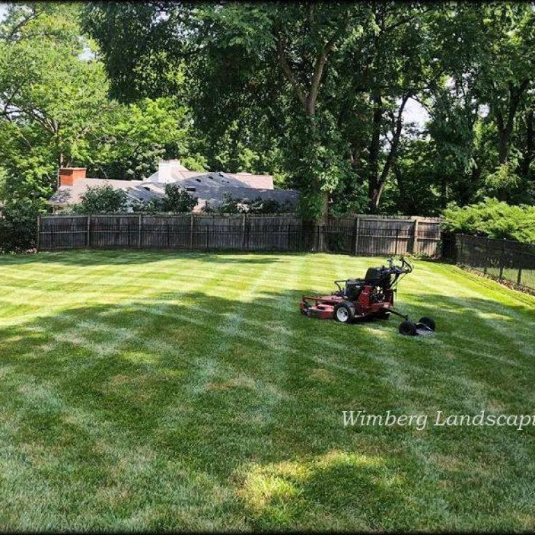 mowing lawns