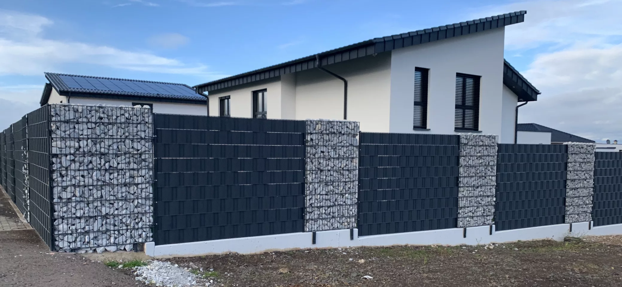 Doppelstabmatten zaun Gabionen Zaunbau
