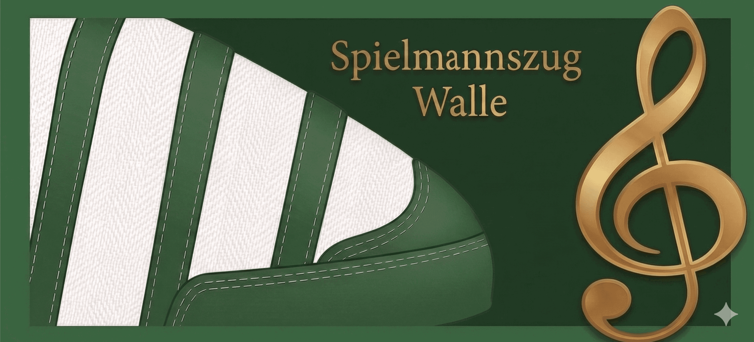 Logo des Spielmannszug Walle mit Musiknote und Ausschnitt einer Schützenuniform