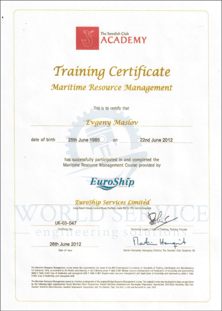certificate