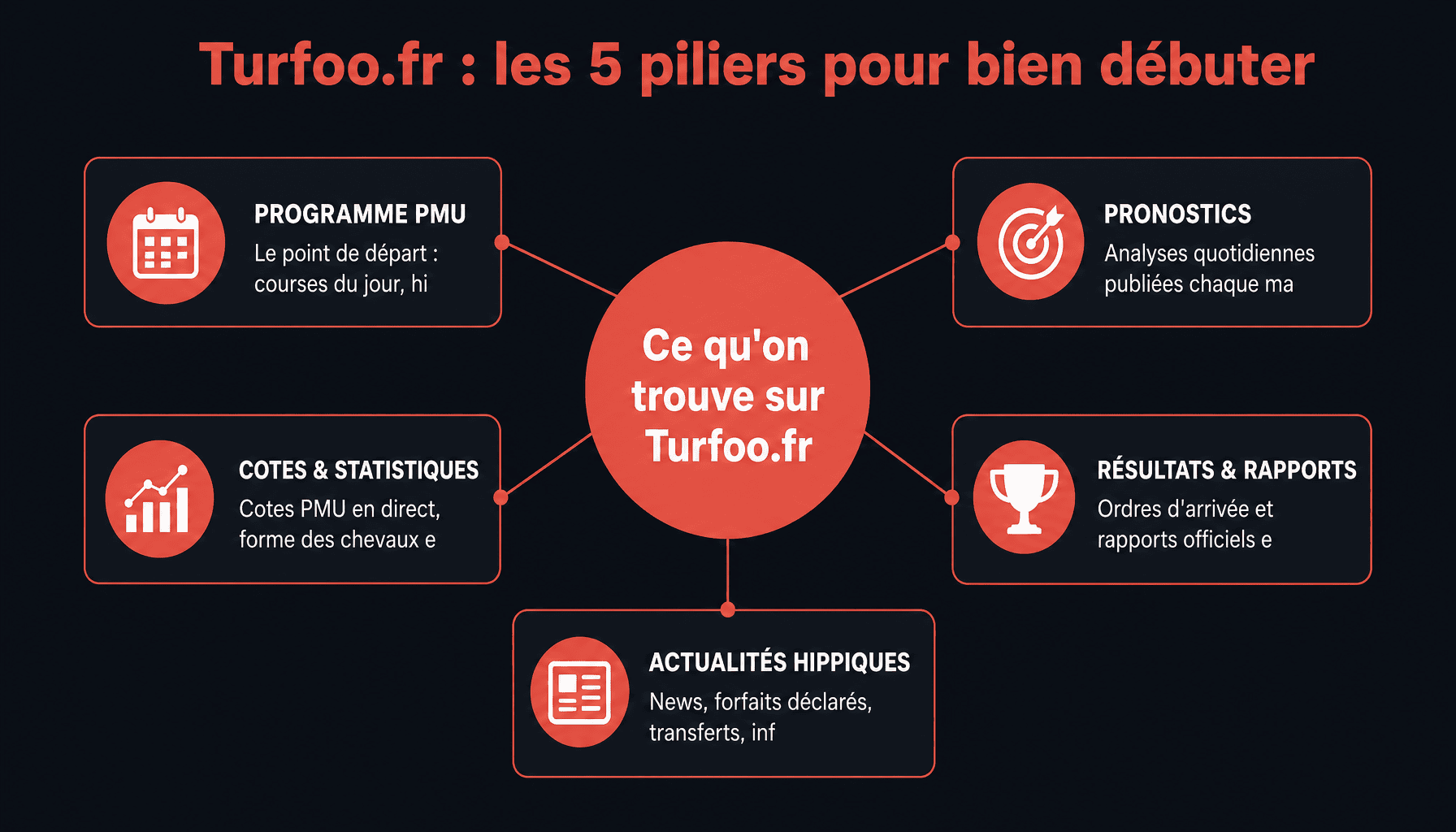 Infographie turfoo fr : programme PMU, pronostics, résultats, cotes et actualités pour débuter aux courses