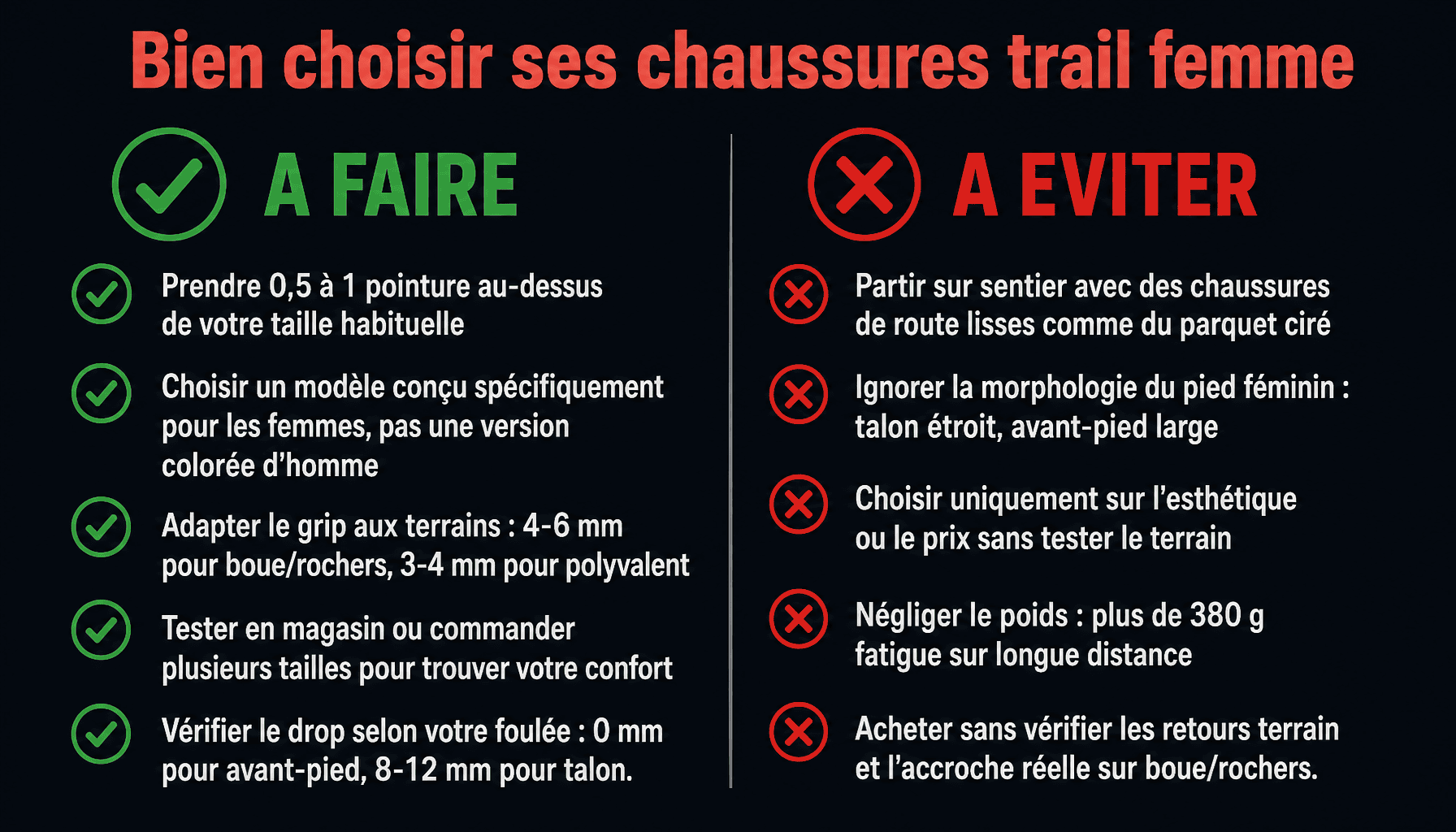 Guide des erreurs à éviter pour choisir les meilleurs chaussures trail femme adaptées