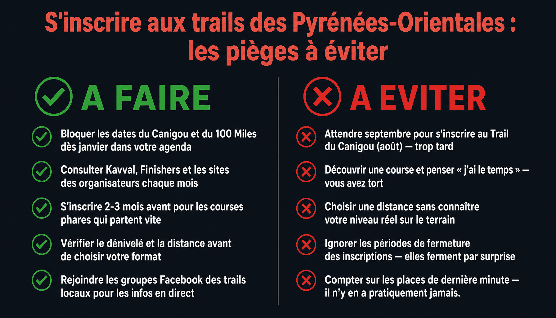 Guide des erreurs à éviter pour s'inscrire aux trails pyrénées orientales et bien préparer sa course
