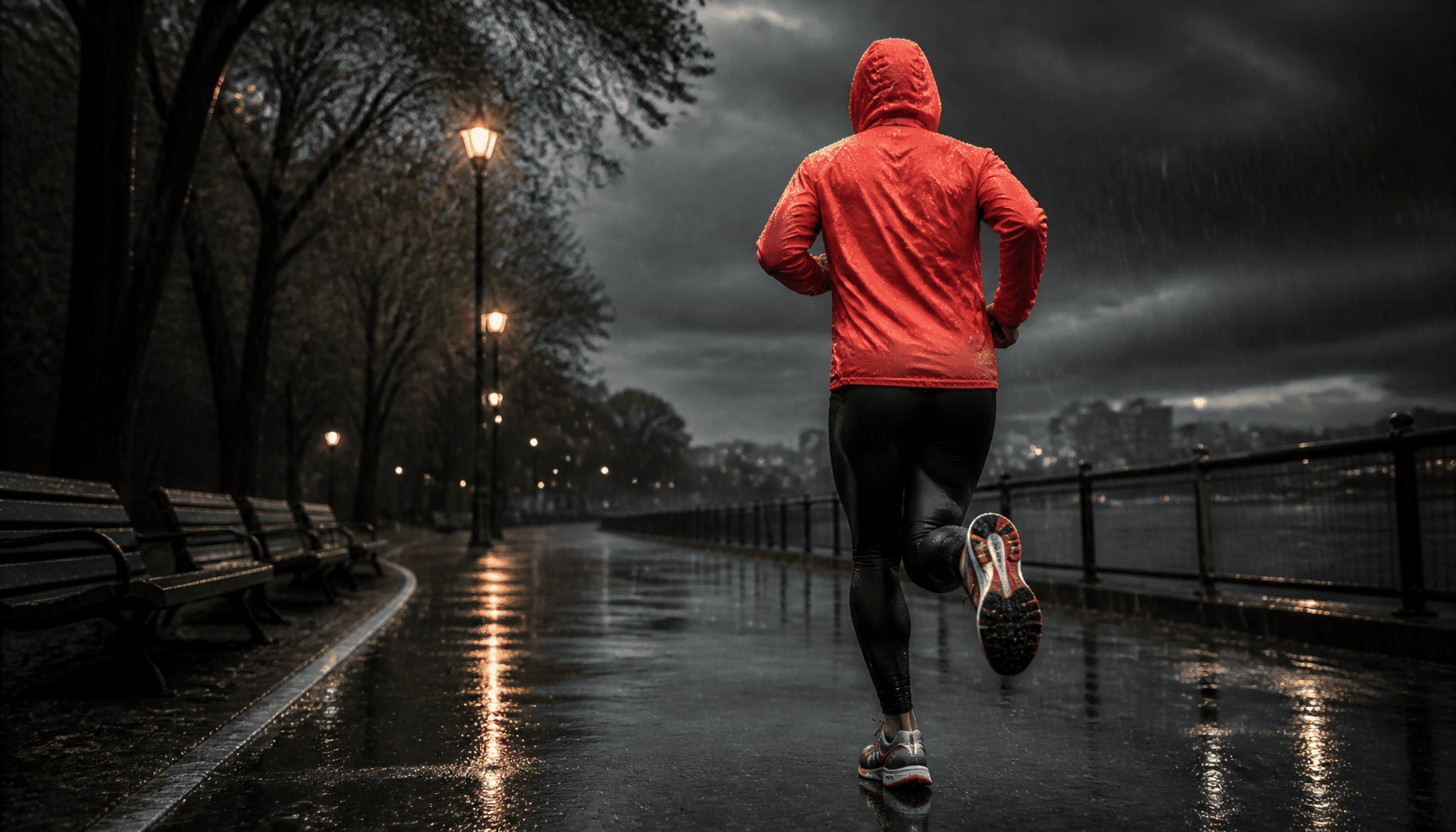 courir sous la pluie
