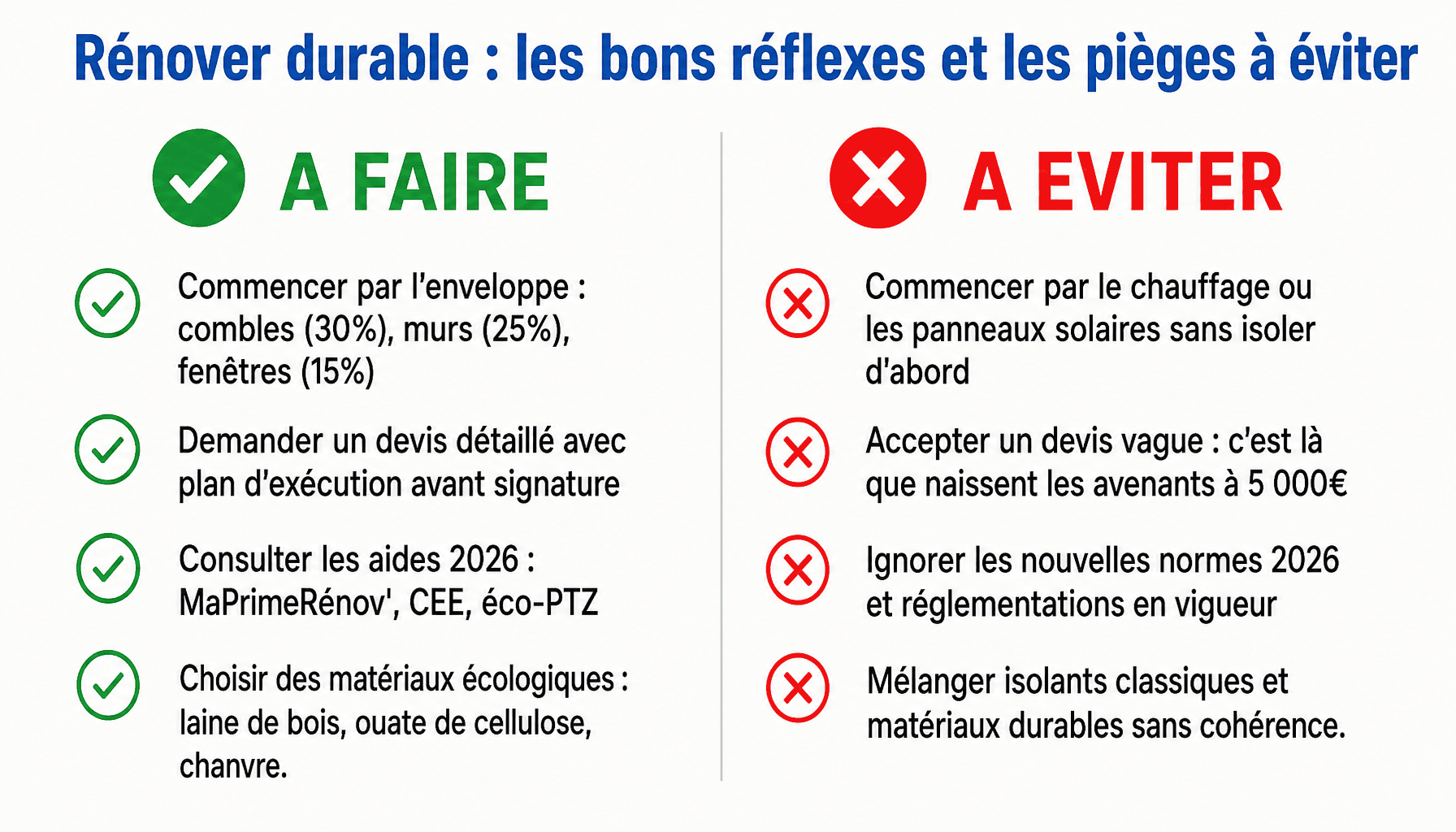 Guide pratique des bonnes pratiques et erreurs courantes en rénovation durable avec travaux-durable.fr