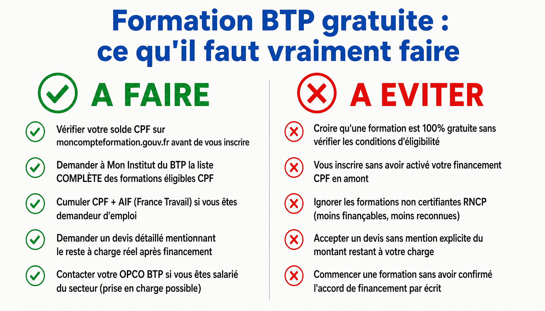 Infographie prix mon-institut-du-btp gratuit : à faire et à éviter pour financer sa formation BTP sans arnaque