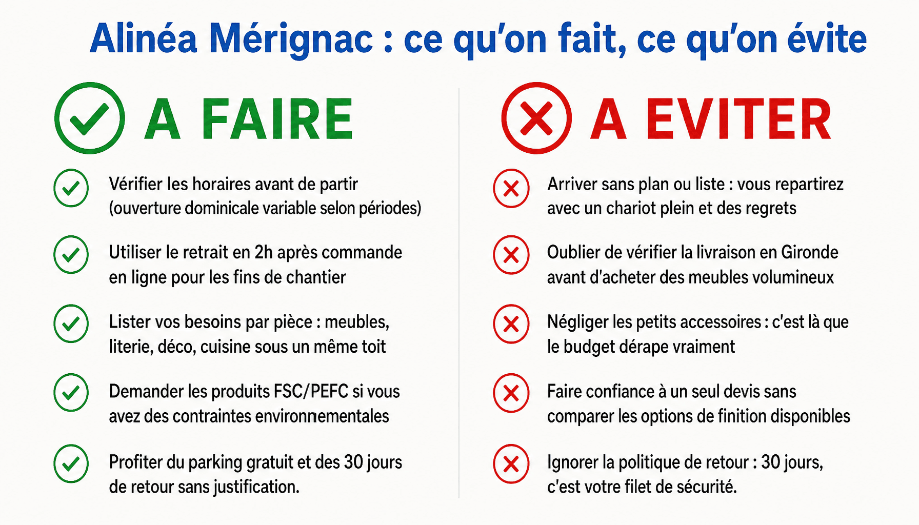 Guide pratique Alinéa Mérignac : conseils et erreurs à éviter pour bien magasiner