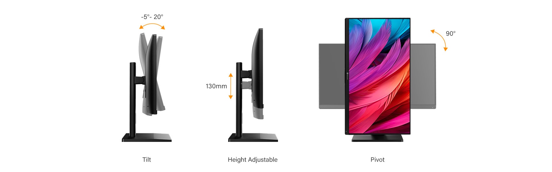 AG Neovo EM2451 24 inch 4k monitor with height adjustable, pivot