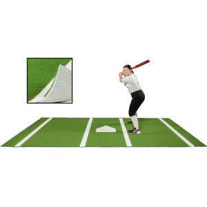 6 × 12 Proball Softball Hitting Mat - Green Nylon, Painted Plate, Flexible 5mm Foam