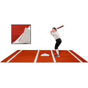 6 × 12 Proball Softball Hitting Mat - Clay Nylon, Inlaid Plate, Flexible 5mm Foam